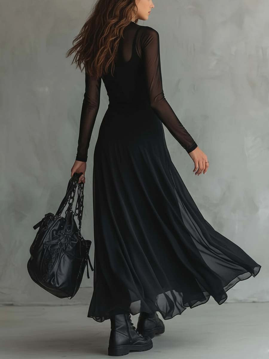 Raven | Elegant Black Going Out Dress for Black Tie Formal Style