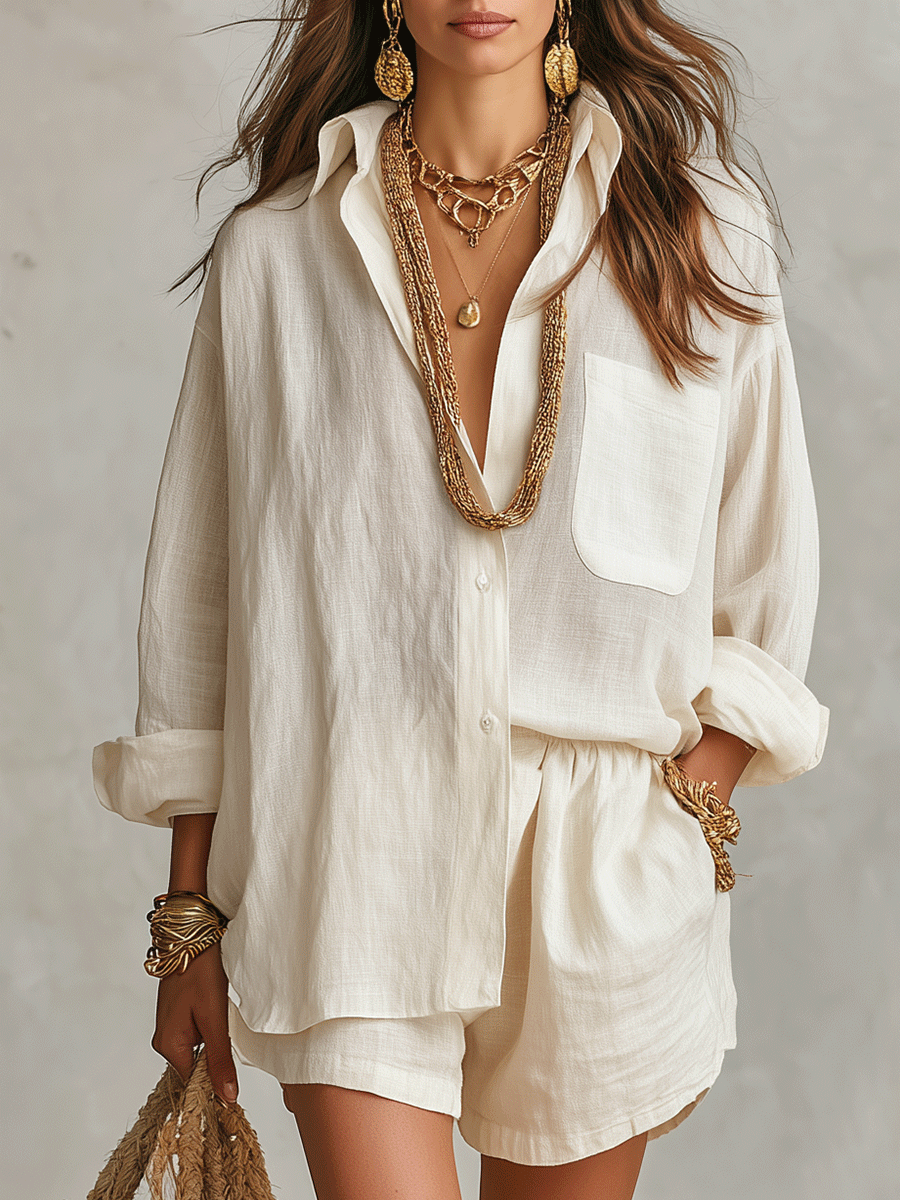 Avery Relaxed Linen Shirt & Shorts Set
