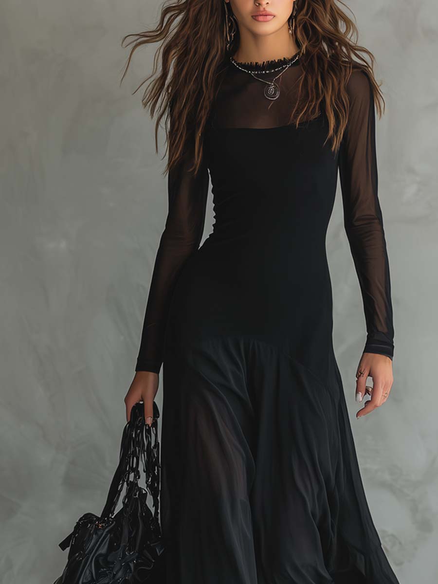 Raven | Elegant Black Going Out Dress for Black Tie Formal Style