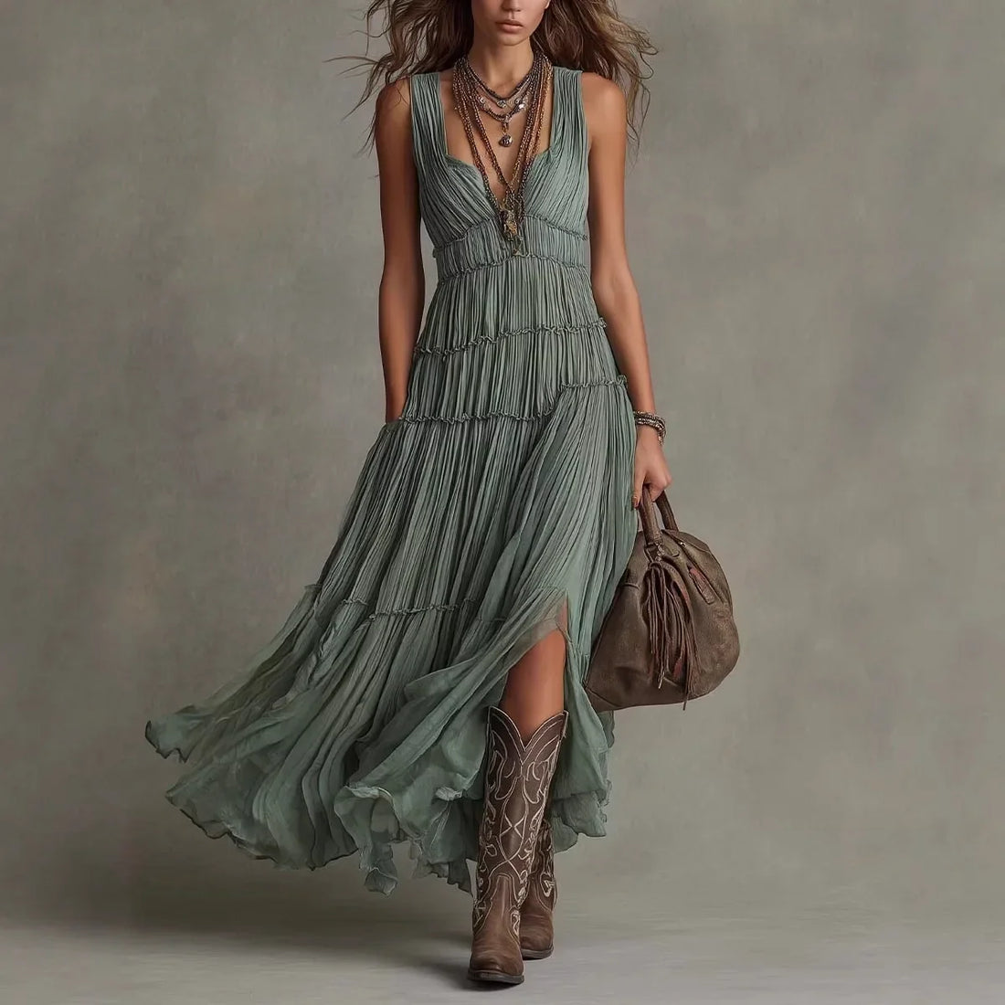 Camille Tiered Boho Maxi Dress