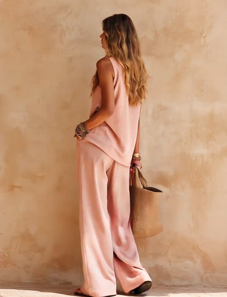 Effortless One Shoulder Jumpsuit for Women with Draped Wide Leg Flowing Style
