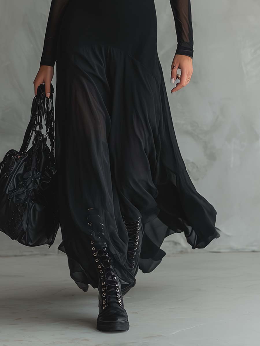 Raven | Elegant Black Going Out Dress for Black Tie Formal Style